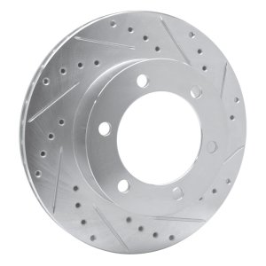 Toyota 4Runner Brake Rotor (1) - Front Right - R1 Concepts - Drilled & Slotted - Silver - `95-`04